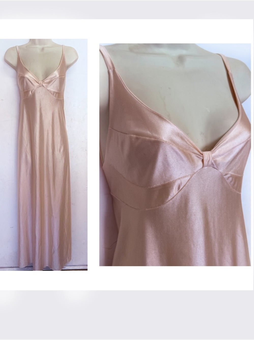 Vintage Blanche by Ralph Montenero I. Magnin Blush Full-Length Slip M L